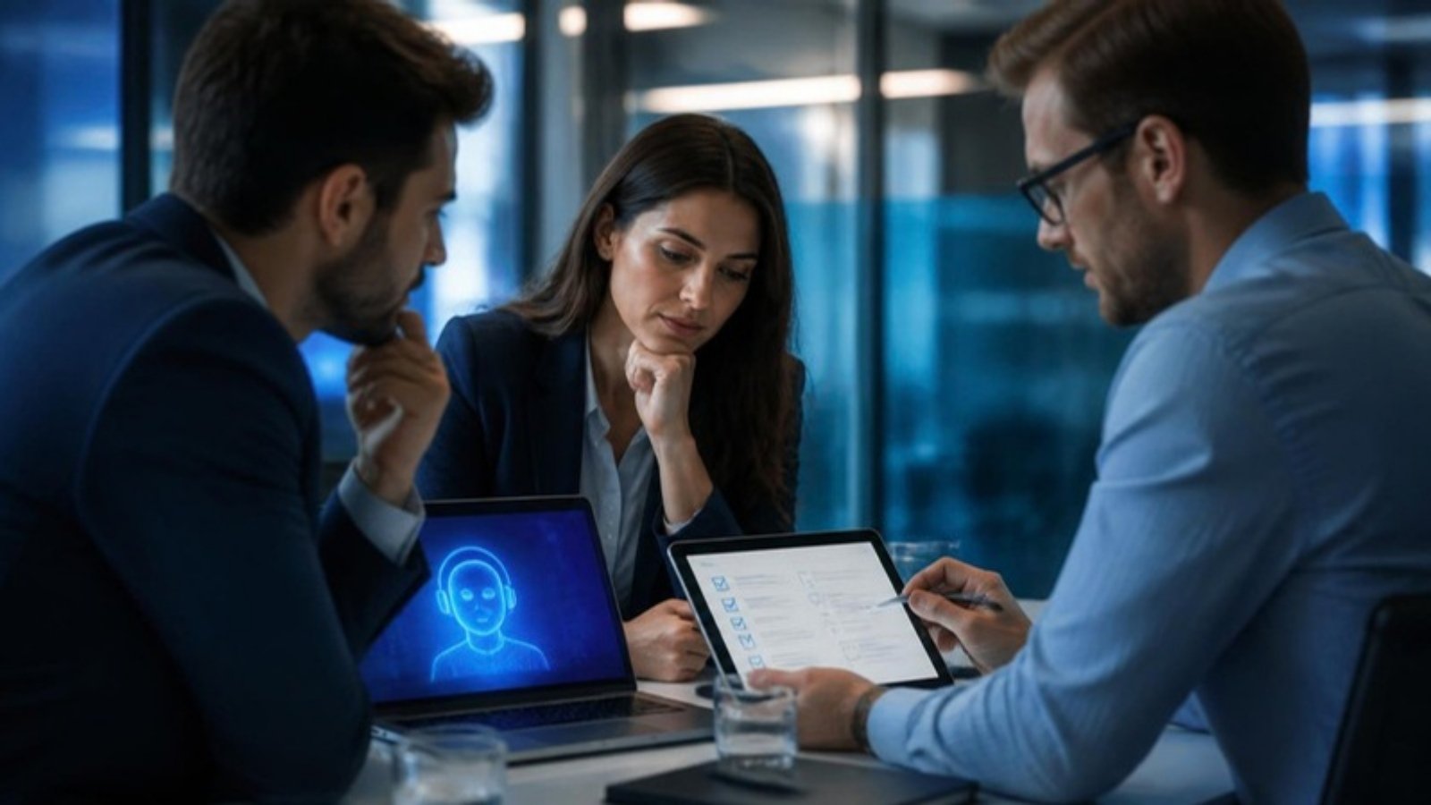 Equipo revisando una lista de control antes de incorporar inteligencia artificial